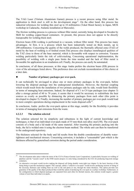 Architecture and management of a geological repository - Andra