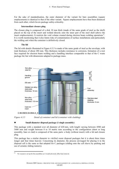 Architecture and management of a geological repository - Andra