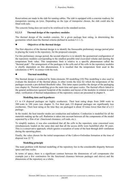 Architecture and management of a geological repository - Andra