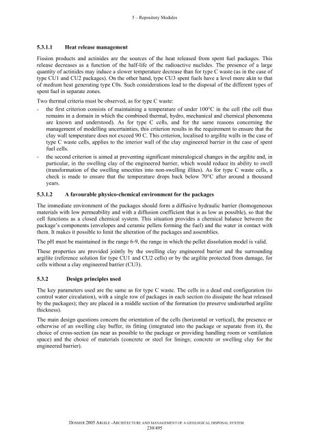 Architecture and management of a geological repository - Andra