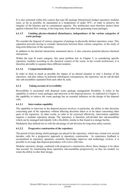 Architecture and management of a geological repository - Andra