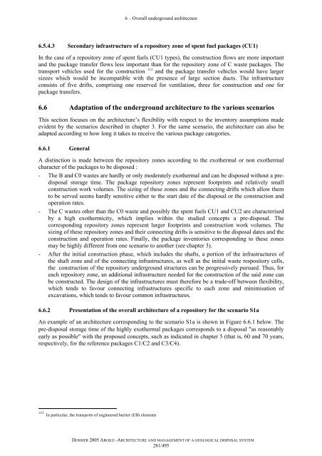 Architecture and management of a geological repository - Andra