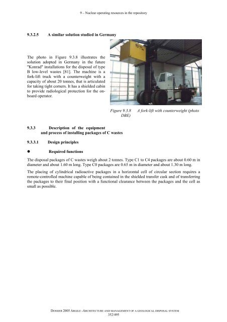 Architecture and management of a geological repository - Andra