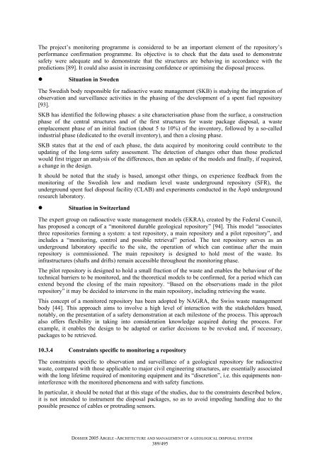 Architecture and management of a geological repository - Andra