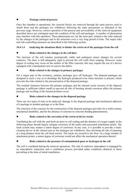 Architecture and management of a geological repository - Andra