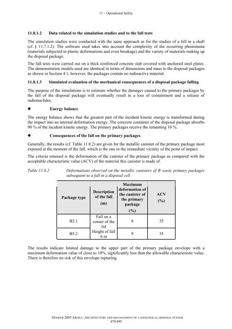 Architecture and management of a geological repository - Andra