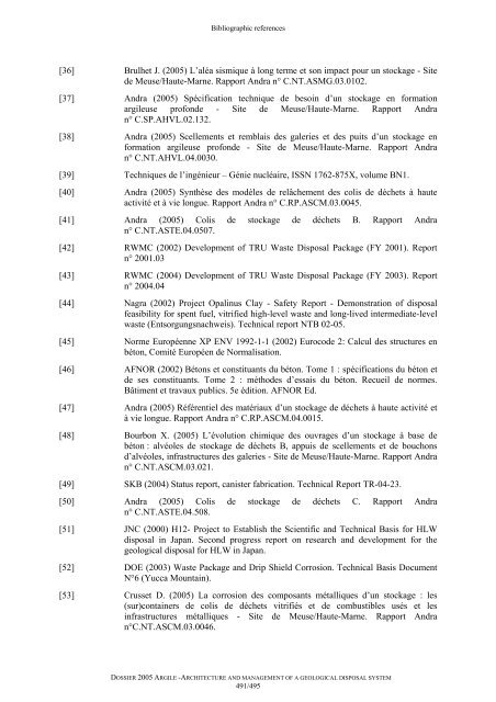 Architecture and management of a geological repository - Andra