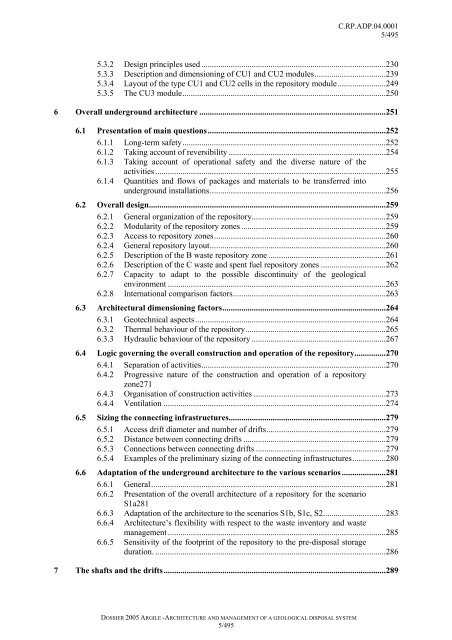 Architecture and management of a geological repository - Andra