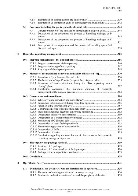 Architecture and management of a geological repository - Andra