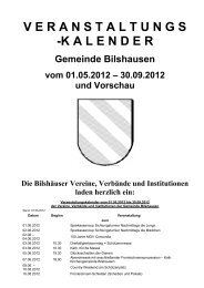 KALENDER Gemeinde Bilshausen vom 01.05.2012