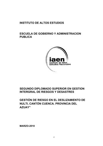 INSTITUTO DE ALTOS ESTUDIOS - Repositorio Digital IAEN