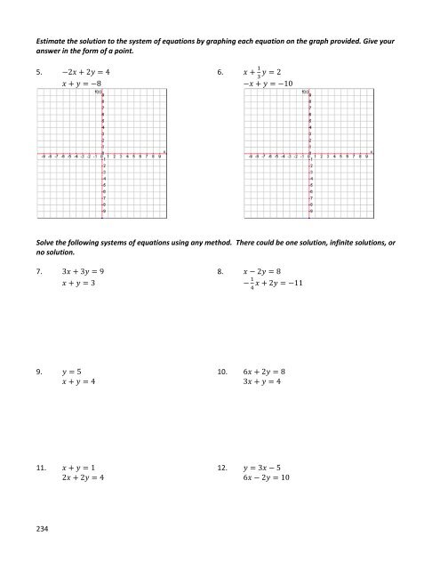 Review Unit 6: Systems of Equations