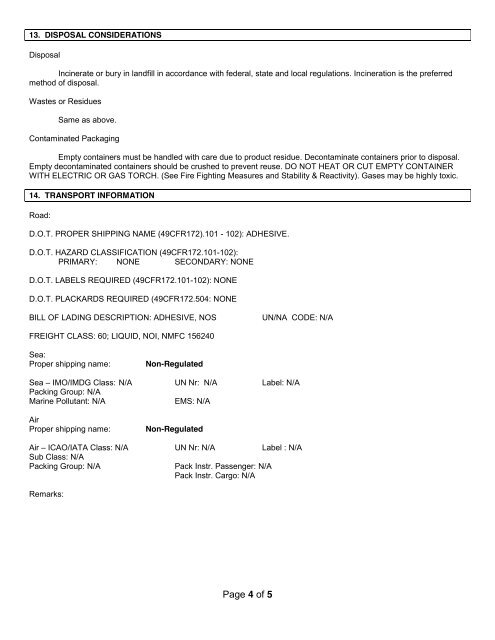 1530 Specifications, Warranty & MSDS - Bolick Distributors