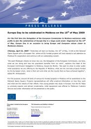 Europe Day to be celebrated in Moldova on the 10th of May 2009