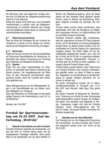 mach mit Ausgabe 02.2007 - Turngemeinde MÃ¼nster von 1862 e.V.