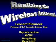 Realizing the Wireless Internet - Leonard Kleinrock - UCLA