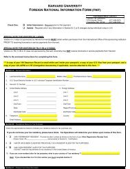 Foreign National Information Form (FNIF) - Harvard University