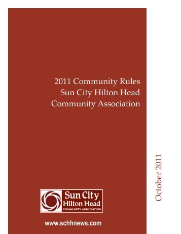 2011 Community Rules Sun City Hilton Head Community ...