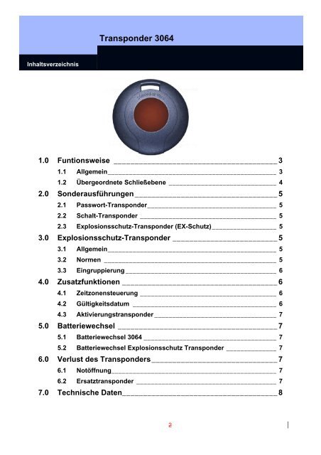 Transponder 3064 - SimonsVoss Technologies AG