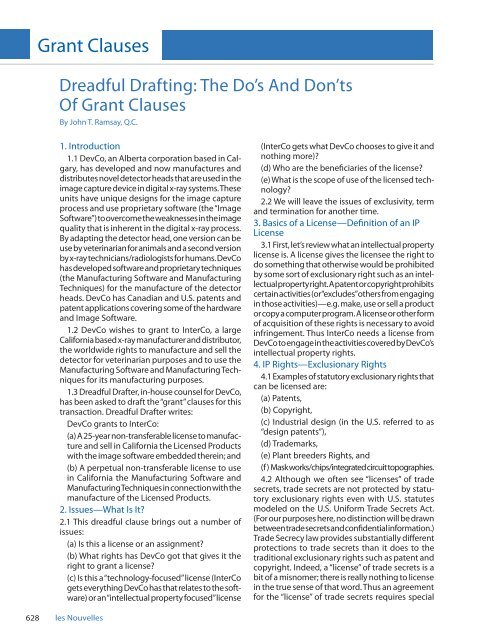 Dreadful Drafting: The Do's and Don'ts of Grant Clauses - Gowlings