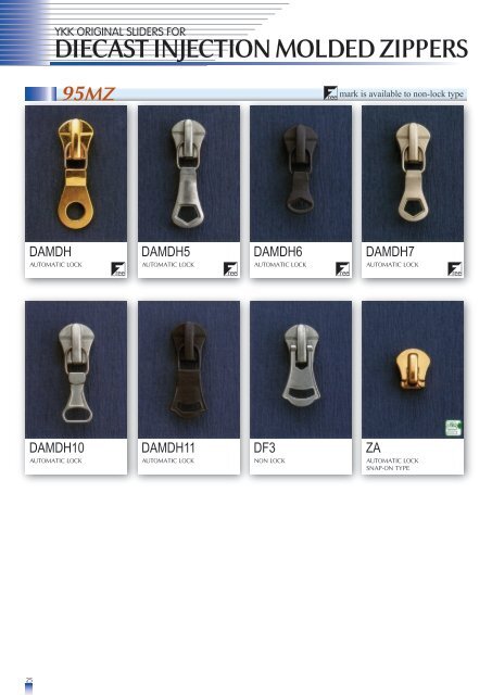 Sliders Catalogue - YKK Zippers - YKK Japan ©2014