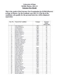 M.Phill entrance test result