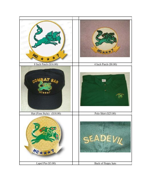 8 Inch Patch ($16.00) 4 Inch Patch - HC-7 Seadevils