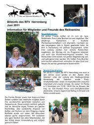 Blitzinfo des RFV Herrenberg  Juni 2011 Information für Mitglieder ...