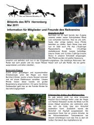 Blitzinfo des RFV Herrenberg  Mai 2011 Information für Mitglieder ...