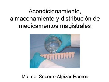 Acondicionamiento, medicamentos magistrales - eVirtual UASLP