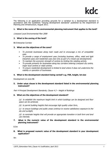 Clause 4 6 Exceptions Liverpool City Council Clause 4 6 Exceptions Liverpool City Council
