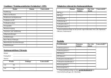 Testatheft fÃ¼r das Blockpraktikum Chirurgie - FINeST