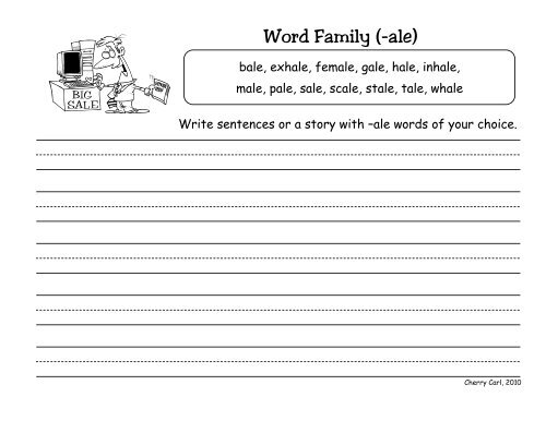 -ale Word Family List