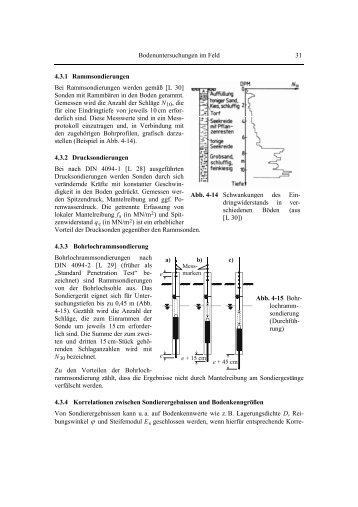 Bodenuntersuchungen im Feld 31 4.3.1 Rammsondierungen . Bei ...