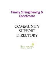 Community Support Directory (pdf) - Bethany Christian Services