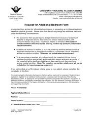 Request for Additional Bedroom Form - Social Services
