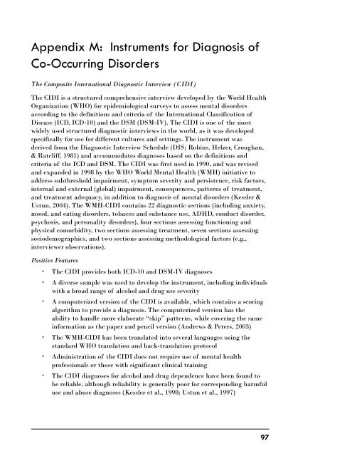 Screening and Assessment of Co-Occurring Disorders in the Justice ...
