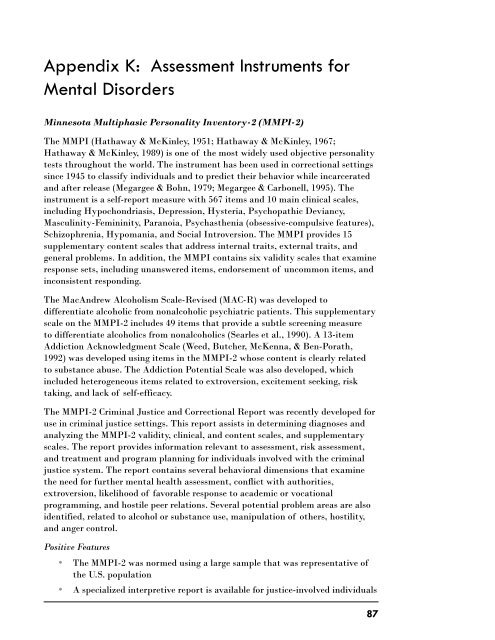 Screening and Assessment of Co-Occurring Disorders in the Justice ...