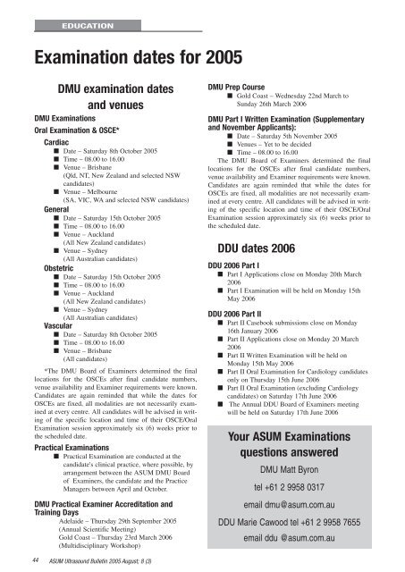 Volume 8 Issue 3 - Australasian Society for Ultrasound in Medicine