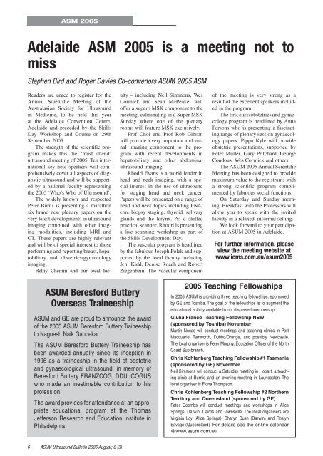 Volume 8 Issue 3 - Australasian Society for Ultrasound in Medicine