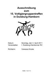 Ausschreibung zum 15. Voltigiergruppentreffen in Duisburg-Hamborn