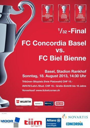1/32 -Final FC Concordia Basel vs. FC Biel Bienne