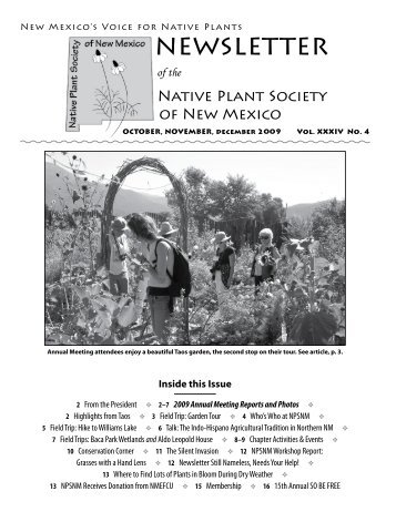 Oct-Dec 2009 - Native Plant Society of New Mexico