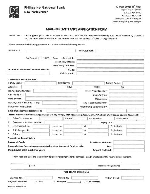 Philippine National Bank New York Ny 10004