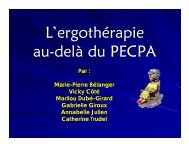 L'ergothÃ©rapie au-delÃ  du PECPA