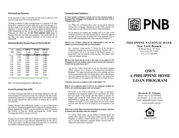 own a philippine home loan program - Philippine National Bank