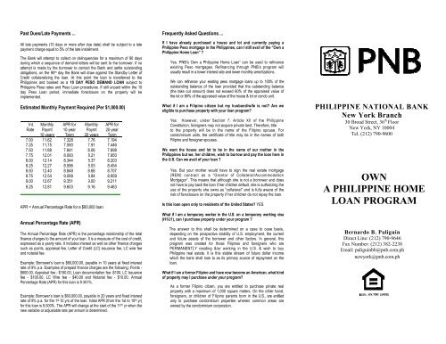 own a philippine home loan program - Philippine National Bank