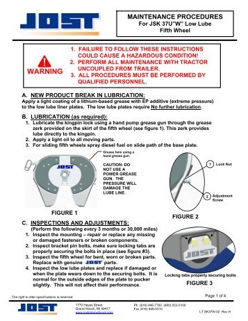 Maintenance Procedures - JOST International