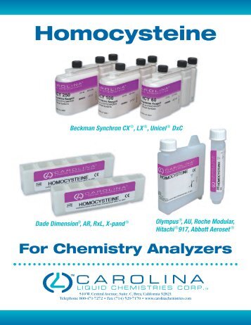 Homocysteine - Carolina Liquid Chemistries