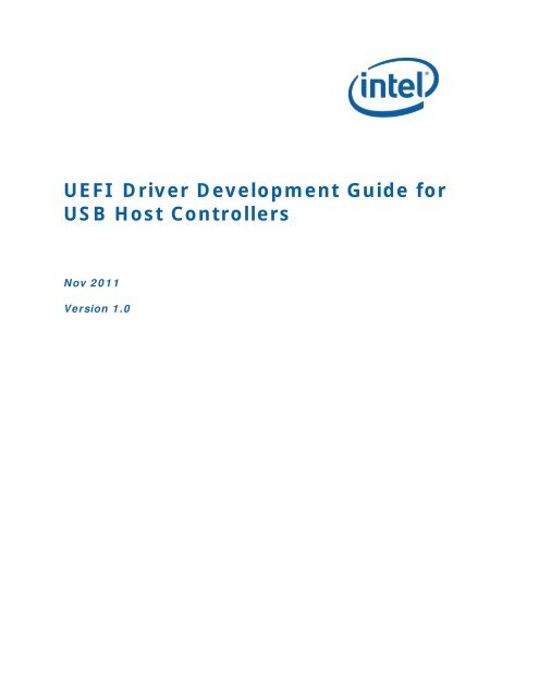 UEFI Driver Development Guide for USB Host Controllers